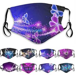face mask men women personality cotton butterfly fashion face masks adult boys girls dustproof haze breathable print facemask