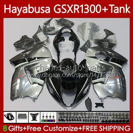 Fairings For SUZUKI Hayabusa GSXR-1300 GSXR 1300 CC GSXR1300 96 97 98 99 00 01 74No.80 GSX-R1300 Blk silvery 1300CC 2002 2003 2004 2005 2006 2007 GSX R1300 96-07 Bodywork