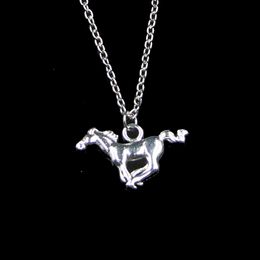 Fashion 12*28mm Running Horse Steed Pendant Necklace Link Chain For Female Choker Necklace Creative Jewellery party Gift