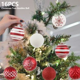 16pcs/set Ornament Christmas Tree Ball Decorations Xmas Ball Red Gold Silver Pink Blue Hanging Home Party Decor 30mm/40mm Y201020