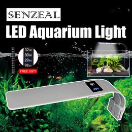 Senzeal Aquarium LED Lighting Super Slim X9 Clip-on Aquarium Light 15W 2000LM brightest Fish Tank Lamp AU/EU/US Plug 110-240V Y200922