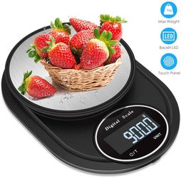 Digital Kitchen Scale 11lb/5kg 0.1g Precision Food Diet Scale for Cooking Baking Multifunctional Measure Tools Stainless Steel 201116