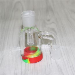 nectar collector banger Australia - Glass Ash Catcher with 7ml Silicone Containers for Smoking Bongs Water Pipe Dab Rigs 14mm joint quartz bangers nectar collector