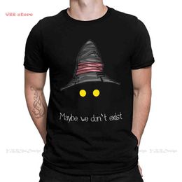 Men Clothing Final Fantasy Anime Shinra Black T-Shirt Maybe We Don't Exist Pure Cotton Tees Harajuku TShirt Oversize For Adults G1222