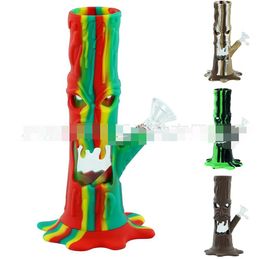 2022 NEW water pipe halloween dab rig silicone bong portable hookah unbreakable silicone and glass style via