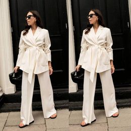 Ivory Street Power Suits For Women Wedding Guests Wear Crop Top Business Formal Tuxedos 2 Piece Office Plus Size (Jacket+Pants)