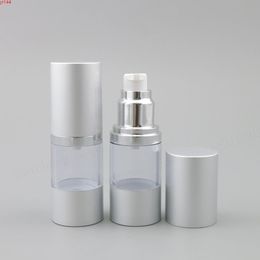 200 x 15ml Empty Clear Airless Bottle With Silver Pump silver Cap 1/2oz Portable Lotion Cream Containergood qualtity