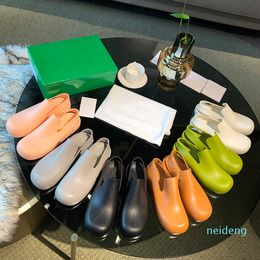 Brand Rubber Women Sandals Designer Slingback Strap Rain Boots Matte Platform Waterproof Booties Candy colors Slip-on Casual Shoes 2022