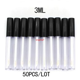 High Quality 50pcs/lot 3ml Plastic Lip Gloss Tube Small Lipstick with Leakproof Inner Sample Cosmetic Container DIYshipping