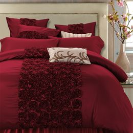 Luxury Silk Cotton Luxury Bedding set Queen King Super King size Bed set Duvet cover Bedsheet parure de lit adulte ropa de cama T200706