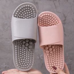 Massage Bathroom Slippers Woman Acupoint Indoor Solid Soft Casual Slippers Summer Non-slip Unisex Flip Flop Shower Shoe