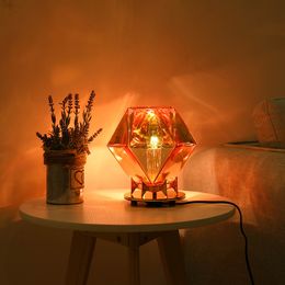 Postmodern Glass Lampshade Small Table Lamp Nordic Designer Model Room Bar Living Room Bedroom Decorative Led Desk Light