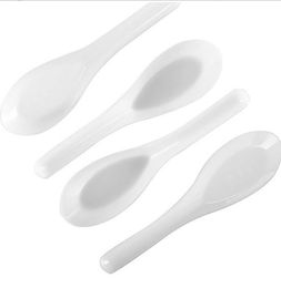 2022 new Asian Soup Spoons Saimin Ramen White Plastic Spoon Outdoor Disposable Dining Food Sale Fast Free