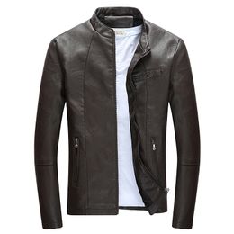 Brand Motorcycle Leather Jackets Men Autumn and Winter Leather Clothing Men Leather Jackets Male Fashion Outwear Casual Coats 201116