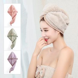 Towel Lady's Magic Dry Hair Cap Quick Microfiber Drying Bath Soft Head Wrap Hat Makeup Cosmetics Towels1