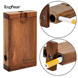 LEAFMAN 45*78MM One To More Walnut Wooden Tobacco Dugout Case With Bottom Smoking Handle Pipe Pocket Size Herb One Hitter Box