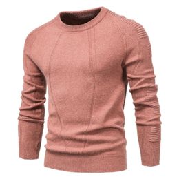 New Autumn Winter Pullover Solid Color Men's Sweater O-neck Geometry Sweater Men Casual Fashion Pull Slim Sweaters Mens LJ201009
