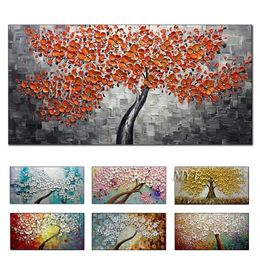 Abstract Canvas Knife Flower Oil Painting Decoration Modern Art 1pcs Handmade Large Wall Pictures For Living Room No Framed LJ201128
