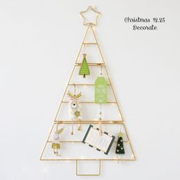 Nordic ins mini Gold white Christmas tree set home wall hanging diy stars Xmas decorations New year Kids Room decor supplies 201027