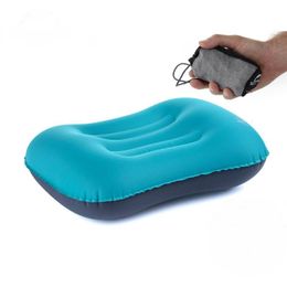 Naturehike Ultralight Folding Concave Shape Inflatable Pillow TPU Coating Portable Neck Air Pillows Plane Outdoor Travel Q0109