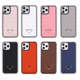 Luxury Triangle Letter Phone Cases for iPhone 13 13pro 12 12pro 11 11pro X Xs Max Xr 8 7 Plus Fashion Leather Colourful Smartphone Case Back Cover