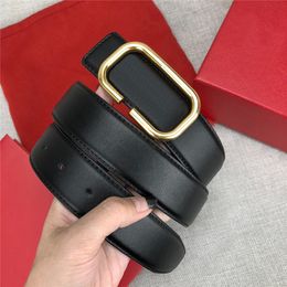 Gold Buckle Belts with Box Men's and Women's Leather Designer Belts Smooth Buckle Luxury Dress Up Hipster Belts