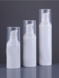 30ML white airless bottle body,wite bird mouth shape pump , transparent lid for serum/lotion/foundation packing