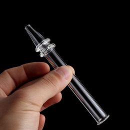 5 inches Quartz Dab Straw Portable Pen Style Dab Mini NC Clear Quartz Tips Dab Tube For Wax Dry Herb Oil Rigs