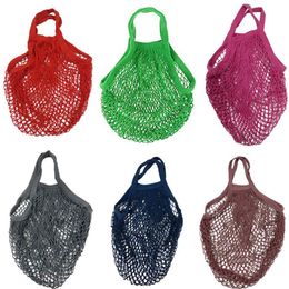 20pcs Shopping Bags ECO-Friendly Handbags Shopper Tote Mesh Net Woven Cotton Bags String Reusable Fruit Bag Handbag Reusable Shopping Bags