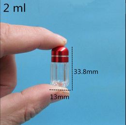 100 pcs 2 ml transparent Acrylic bottle One capsule package Mini powder jar free Shipping