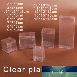 4x4x4cm 5x5x5cm 6x6x6cm PVC Gift Box Clear Square Plastic Packaging Transparent Wedding For Candy Cupcake Macaron 10pcs