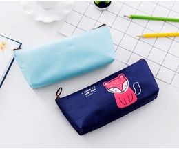 Vintage canvas Coin Purse wallet pencil Pen Case Cosmetic Makeup Bag Storage Pouch cute animal Students stationery bags