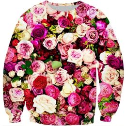 Beautiful rose / peony flower 3D All Over Printed Sweatshirt Men/Women Harajuku floral Long sleeve sweatshirt Casual Pullover 201020