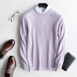 100% Pure Cashmere Knitted Pullover Man Oneck Long Sleeve Sweater Male Clothes High Quality Men Sweaters Jumpers Tops LJ200916