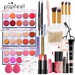 Foundation Makeup Set Eyeshadow Palette Highlighter Concealer Coutour Eyeliner Eyebrow Mascara Brushes Sets KIT005B