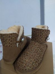 Tasarımcı Kadın Çocuk Ayak Bileği Kar Botları İnek Bölünmüş Üst Yüksek Kaliteli Ayak Bileği Çizmeler Pembe Bej Siyah Ayakkabı Çizme