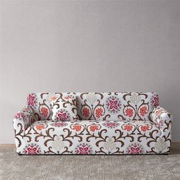 M2 Elastic Printing Sofa Cover Multicolor Living Room Sofa Chair Home Decoration 1/2/3/4 Seat Pet Stretch Polyester Sofa Cover LJ201216