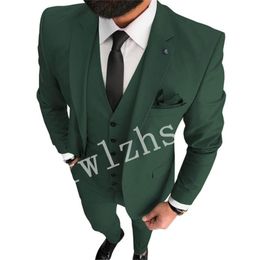 New Style Two Buttons Handsome Notch Lapel Groom Tuxedos Men Suits Wedding/Prom/Dinner Best Man Blazer(Jacket+Pants+Tie+Vest) W528