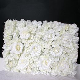 40x60cm Silk Rose Artificial Flowers Wall Panel Romantic Plant Wall Grass for Home Wedding Background Decoration
