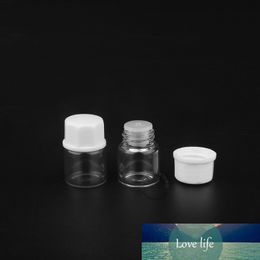 Nuovo arrivo 1ml Bottiglia di vetro libera con il bianco del coperchio 1 cc Profumo Mostra Fiale del campione in vetro di imballaggio 100pcs di trasporto