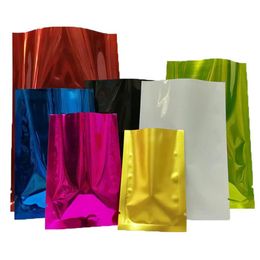 Coffee Tea Cosmetic Sample Coloured Heat Seal Aluminium foil bag Mylar Foil bag Smell Proof Pouch open Top Packaging