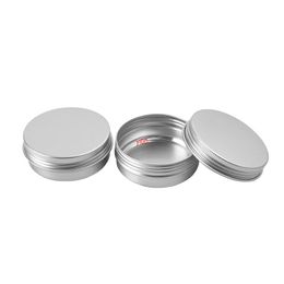 50g X 48 Aluminum Cream Jar 50ml Metal Cosmetics Silver Container Screw Lid 2 OZ Alu Empty Packaged Bottles DIY Tea Pot Tinhigh qualtity