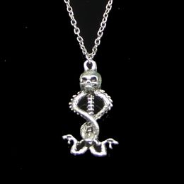 Fashion 37*20mm Skull Skeleton Wand Pendant Necklace Link Chain For Female Choker Necklace Creative Jewellery party Gift