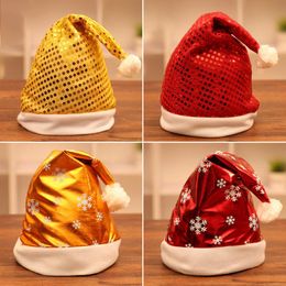 Sequin Christmas Hat Colourful Santa Hat For Holiday Christmas Party Supplies Christmas Decoration Gift Snowflake Santa Claus Hat