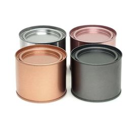 250ml Tea Can Tins Pot Jar Comestic Containers Portable Seal Metal Tea Can Tinplate Round Candle home kitchen storage Can SN2232