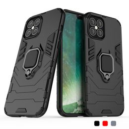 Custodia per telefono con supporto per anello per PC con armatura per iPhone 12 mini Custodie per iPhone 11 Pro XS MAX XR X 8 7 6 Plus 5 5S SE 2020 5C Cover posteriore