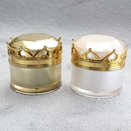Top Grade Crown Gold White Cream Jars 10g 15g 20g Makeup Products Containers for Eyes Lips Face Care Gel Cream Lotion 100pcs/lot1