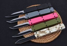 5 Colours Back push mini Key buckle autotf EDC pocket knife Aluminium knives xmas gift knife 440C drop tanto D/E blade