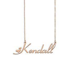 Kendall name necklaces pendant Custom Personalized for women girls children best friends Mothers Gifts 18k gold plated Stainless steel Jewelry Gift