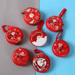 Cute Christmas Coin Purse Cartoon Kids Girls Wallet Earphone Organizer Box Small Coins Pocket Xmas Gift Santa Claus Pendant BH4346 TYJ